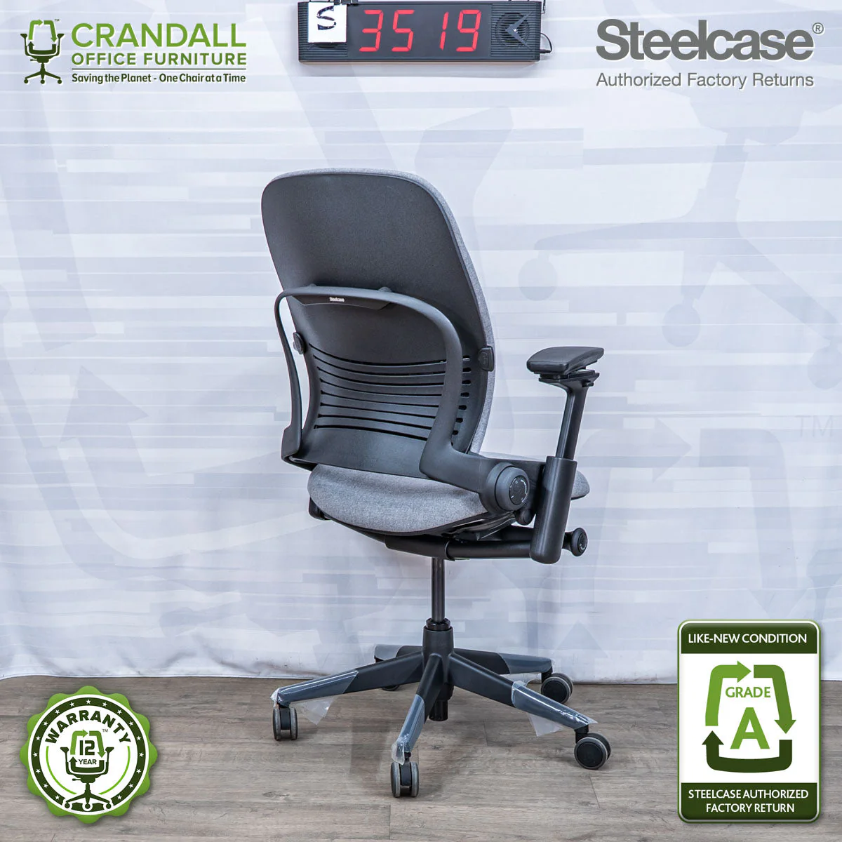 S-3519 - Steelcase V2 Leap - Grade A - Image 2