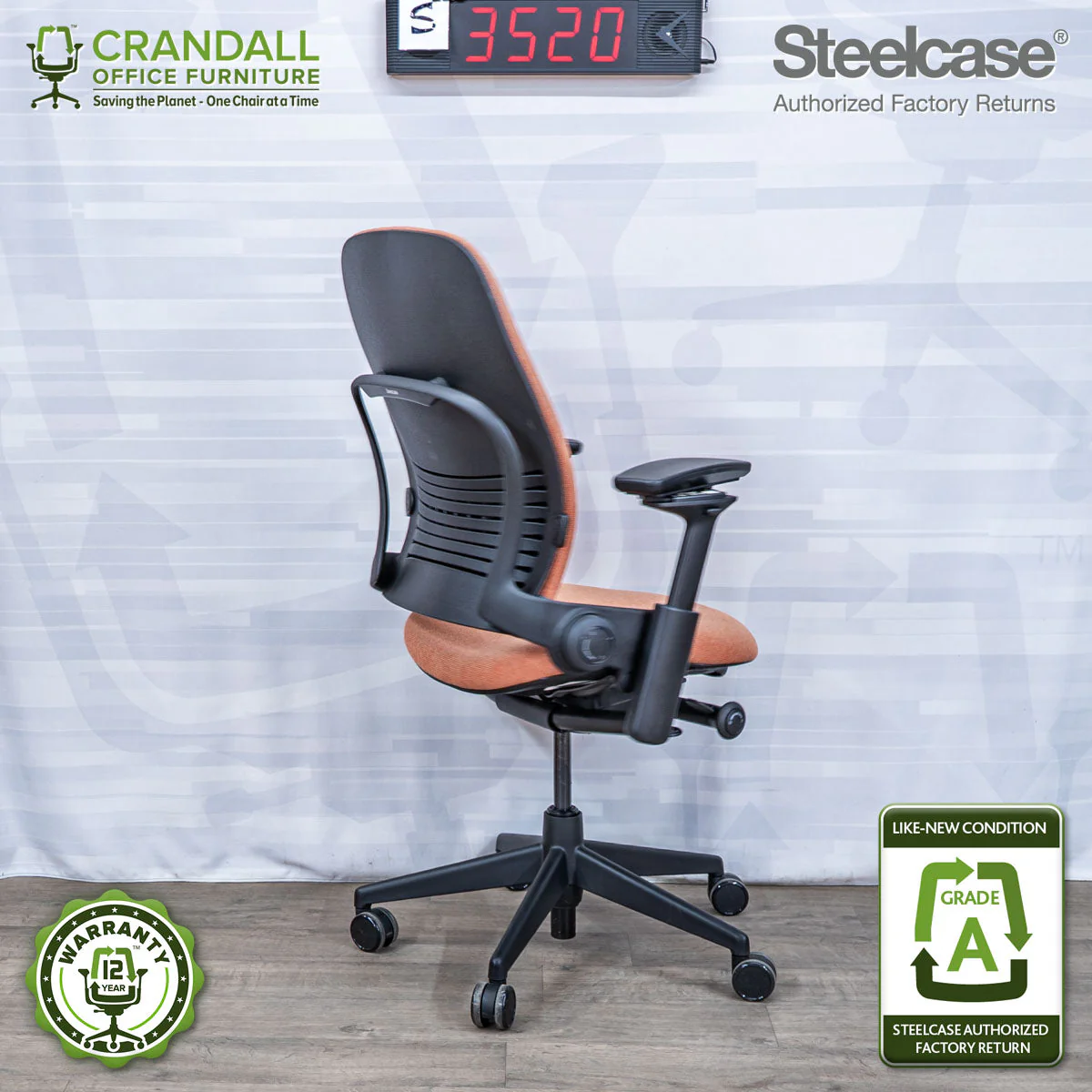 S-3520 - Steelcase V2 Leap - Grade A - Image 2