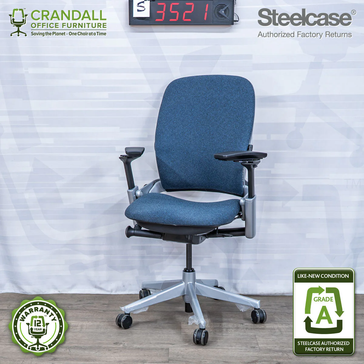 S-3521 - Steelcase V2 Leap - Grade A