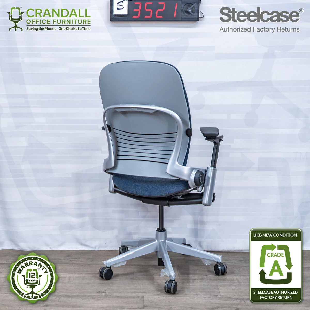 S-3521 - Steelcase V2 Leap - Grade A - Image 2