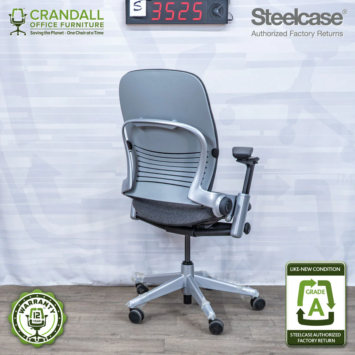 S-3525 - Steelcase V2 Leap - Grade B - Image 2
