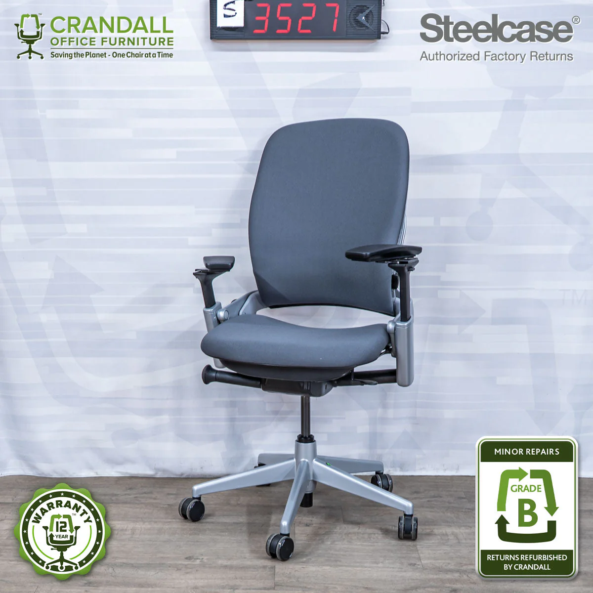 S-3527 - Steelcase V2 Leap - Grade B