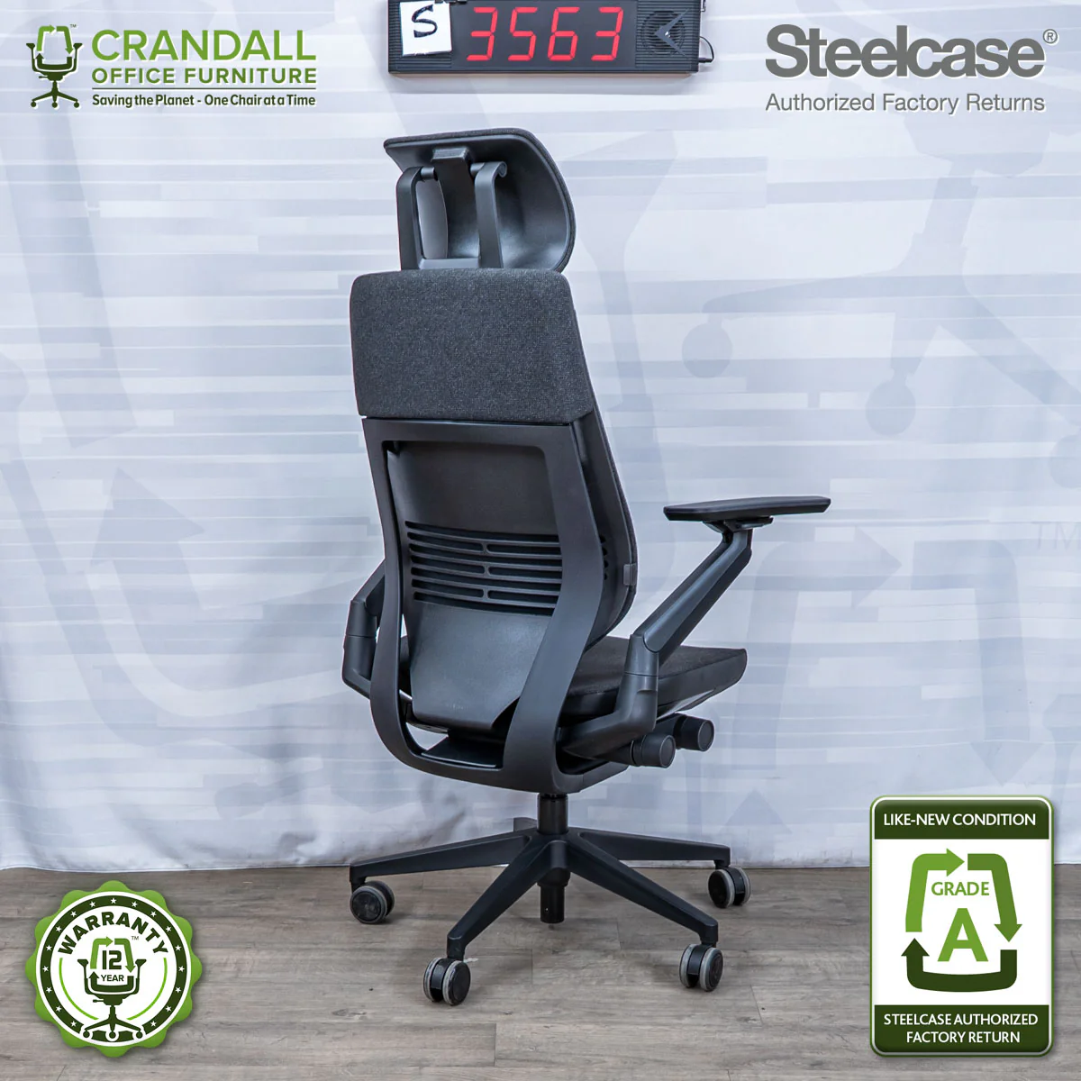 S-3563 - Steelcase Gesture with Headrest - Grade A - Image 2