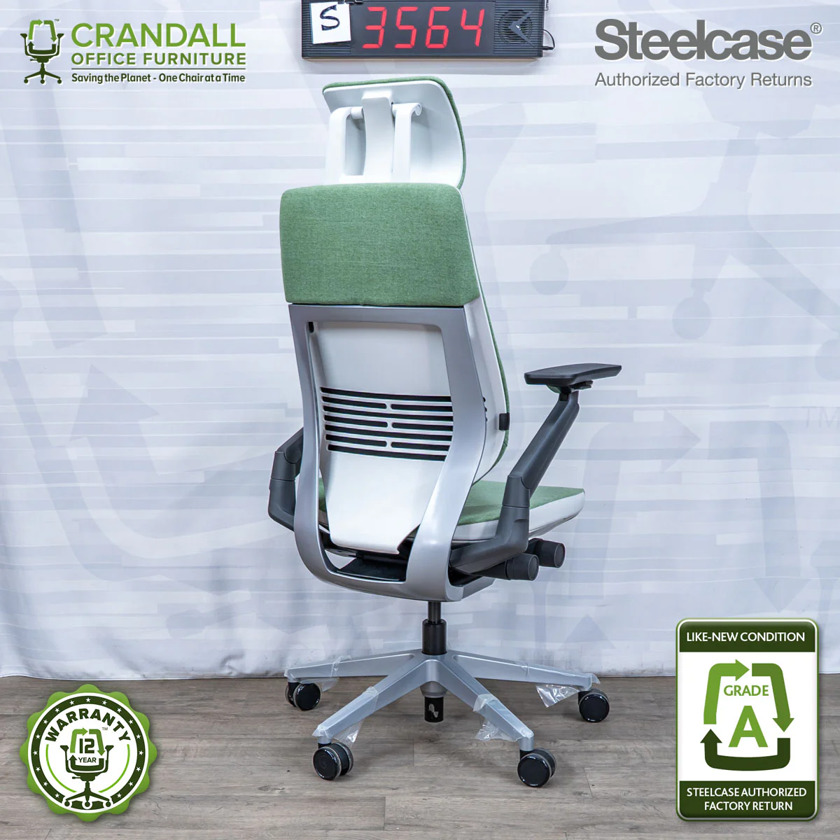 S-3564 - Steelcase Gesture with Headrest - Grade A - Image 2