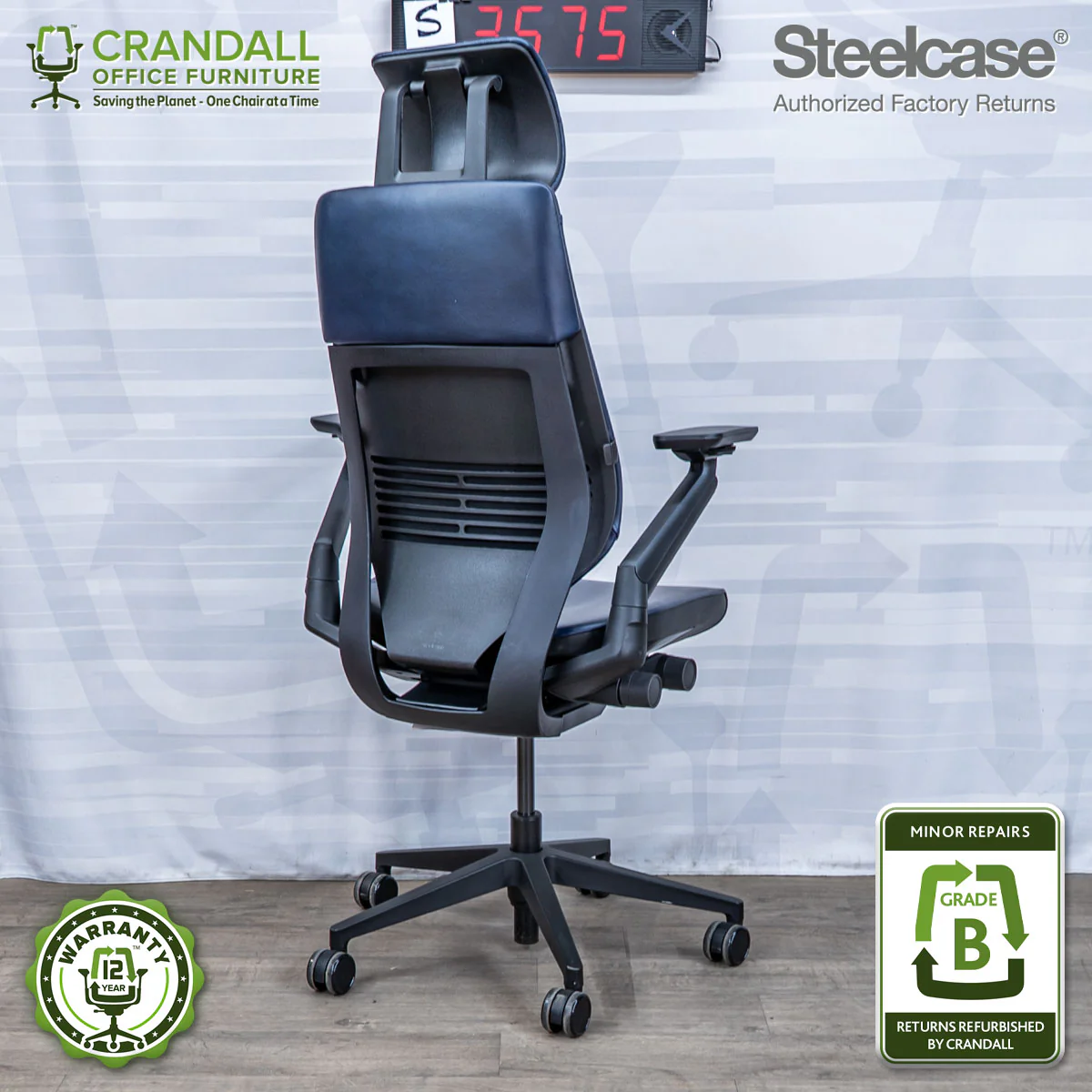 S-3575 - Steelcase Gesture with Headrest - Grade B - Image 2
