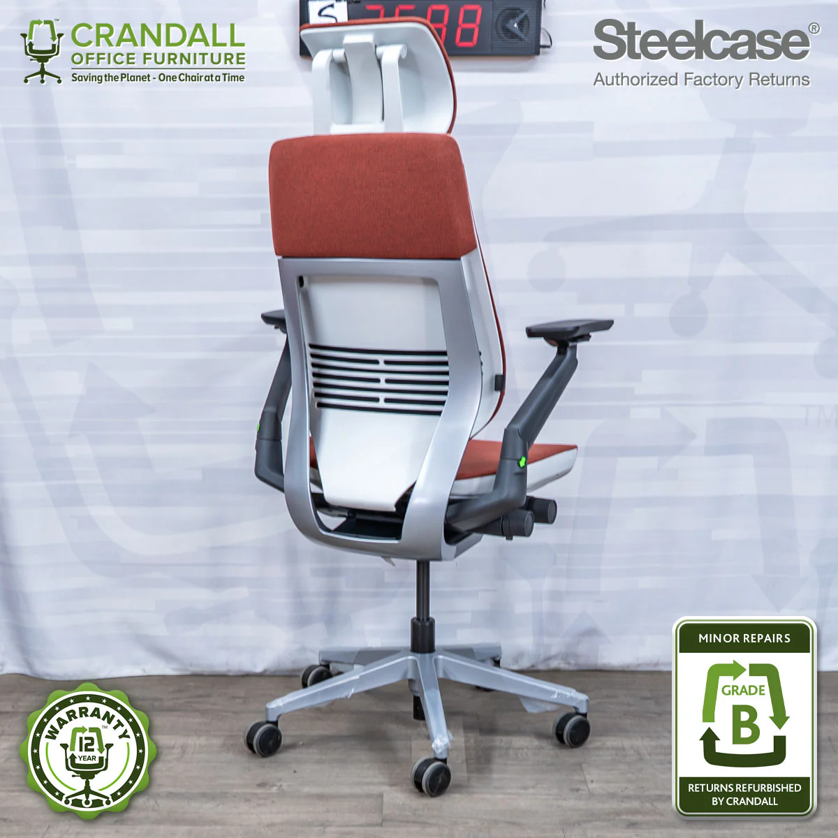 S-3588 - Steelcase Gesture with Headrest - Grade B - Image 2