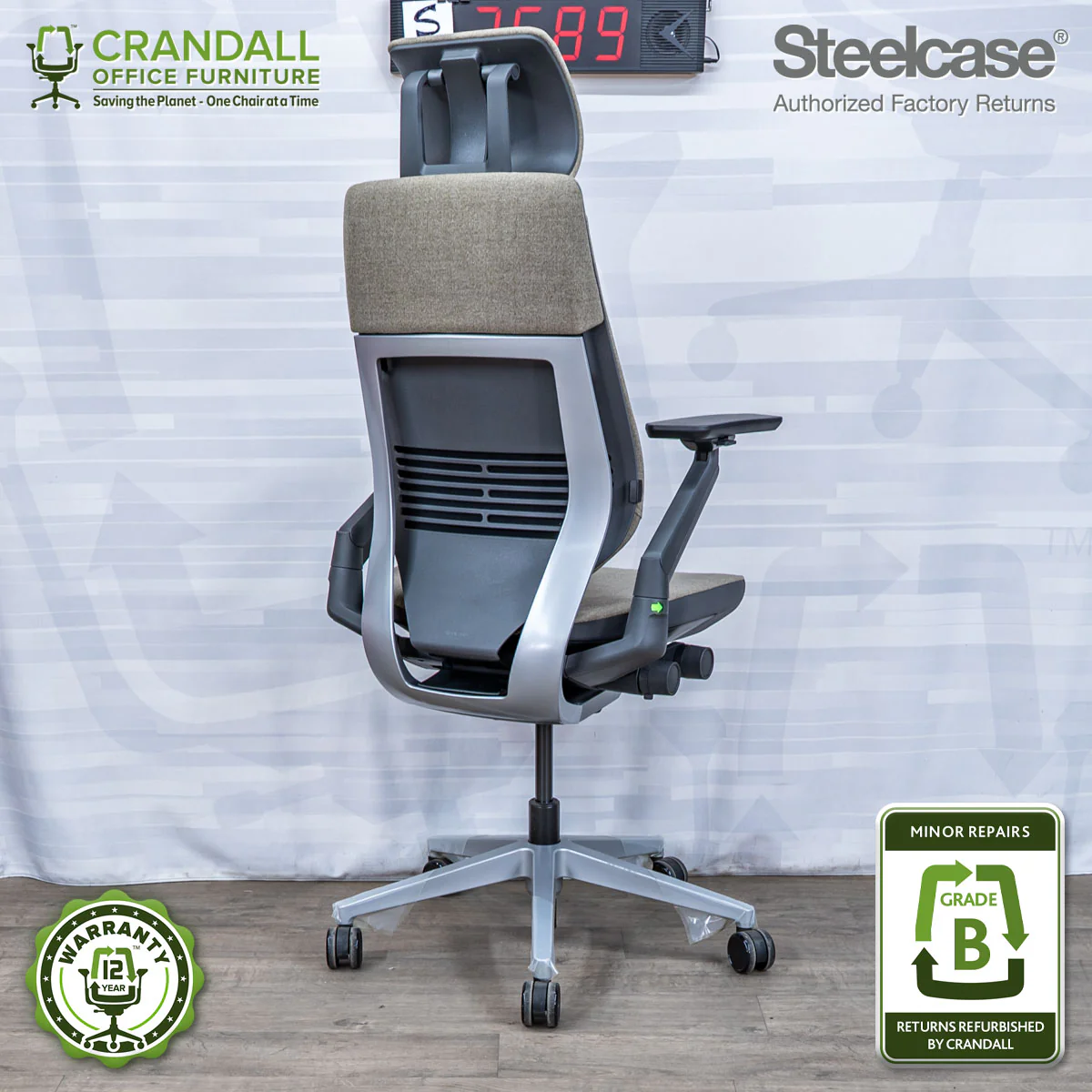 S-3589 - Steelcase Gesture with Headrest - Grade B - Image 2