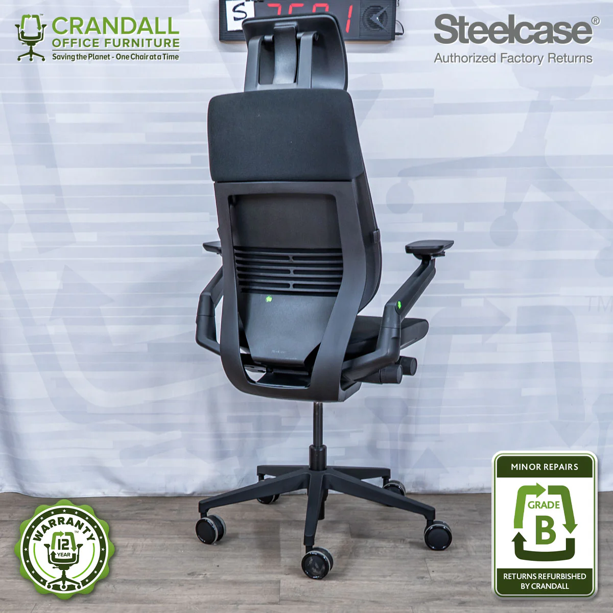 S-3591 - Steelcase Gesture with Headrest - Grade B - Image 2
