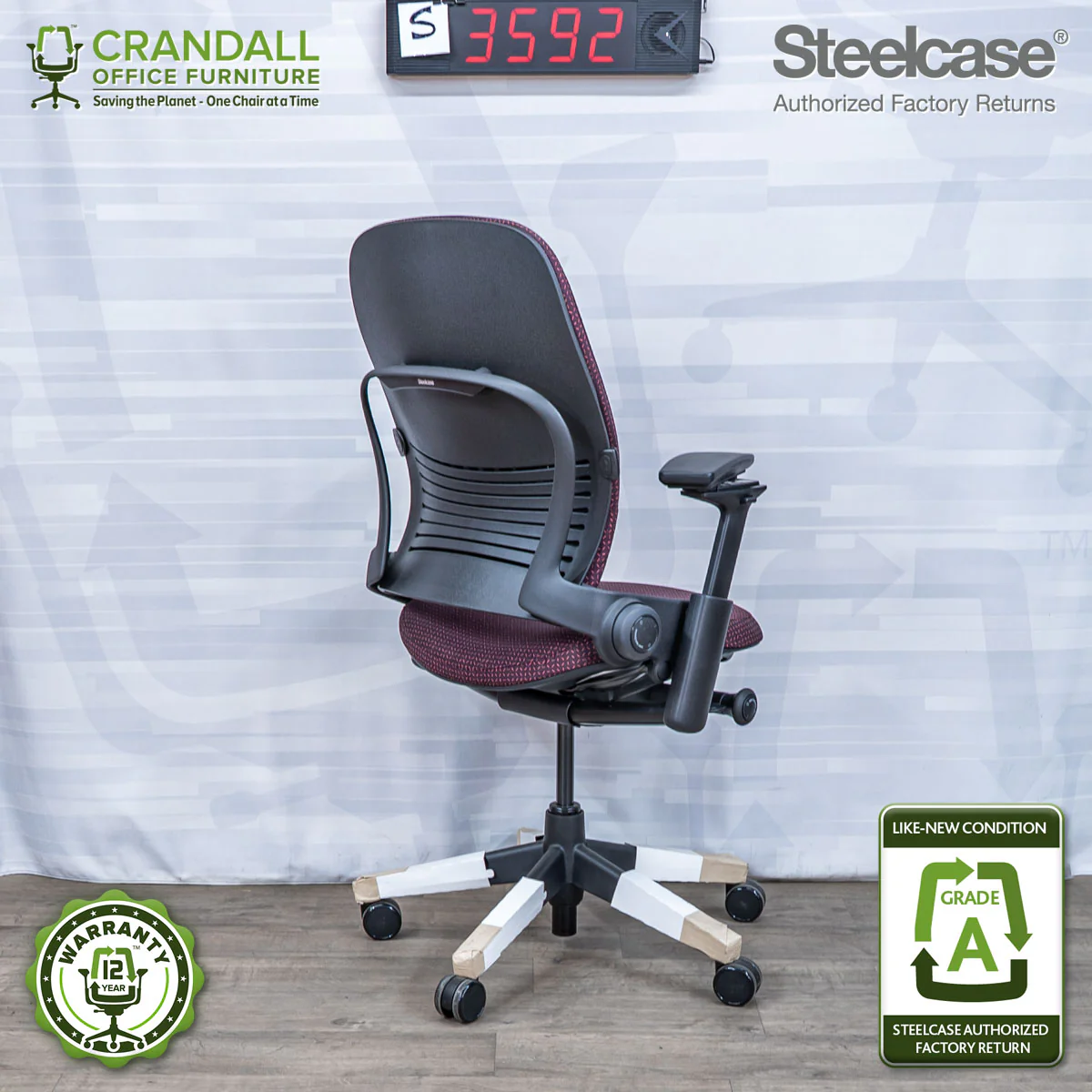 S-3592 - Steelcase V2 Leap - Grade A - Image 2