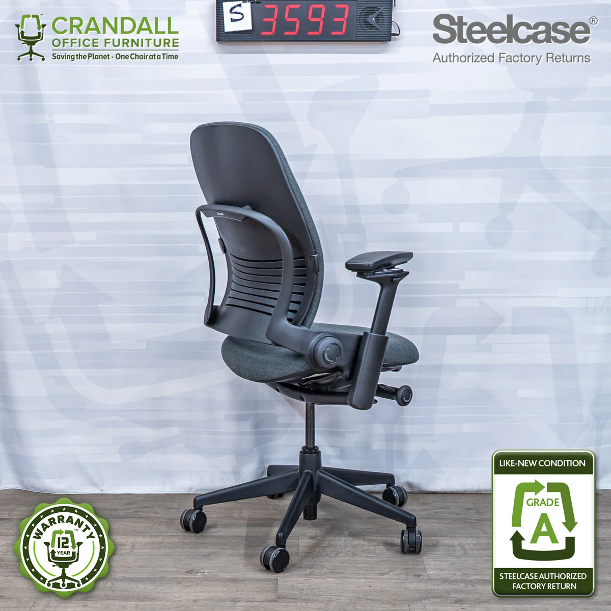 S-3593 - Steelcase V2 Leap - Grade A - Image 2