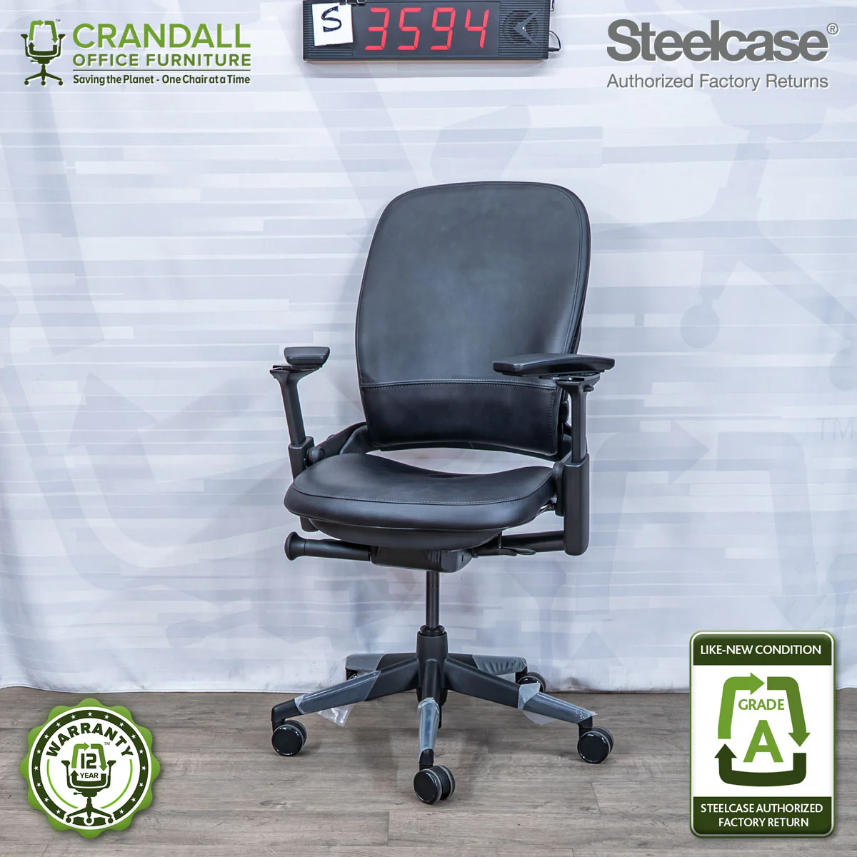 S-3594 - Steelcase V2 Leap - Grade A