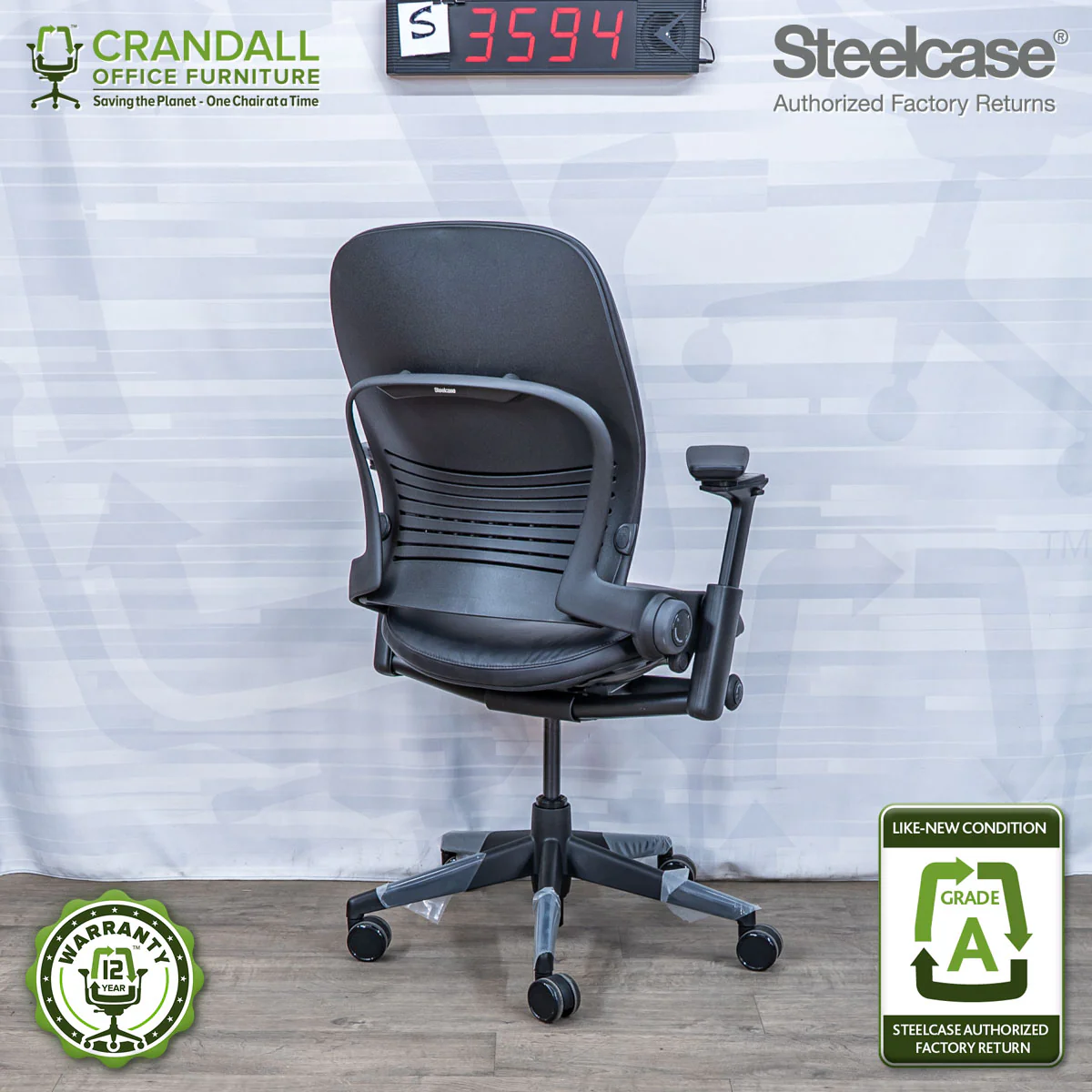 S-3594 - Steelcase V2 Leap - Grade A - Image 2