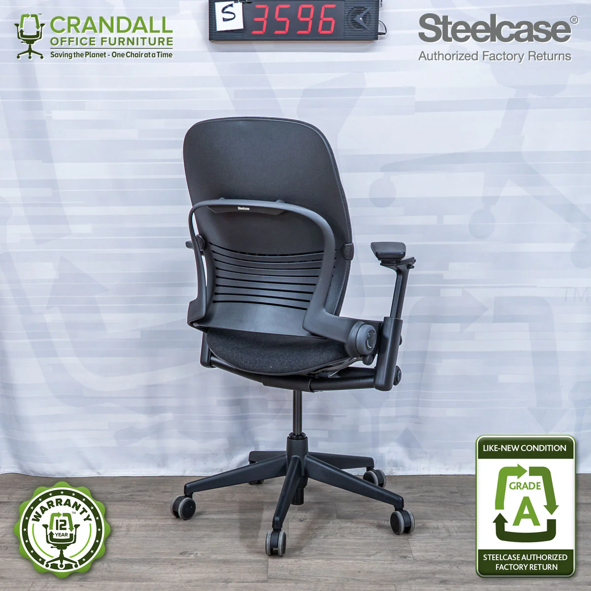 S-3596 - Steelcase V2 Leap - Grade A - Image 2