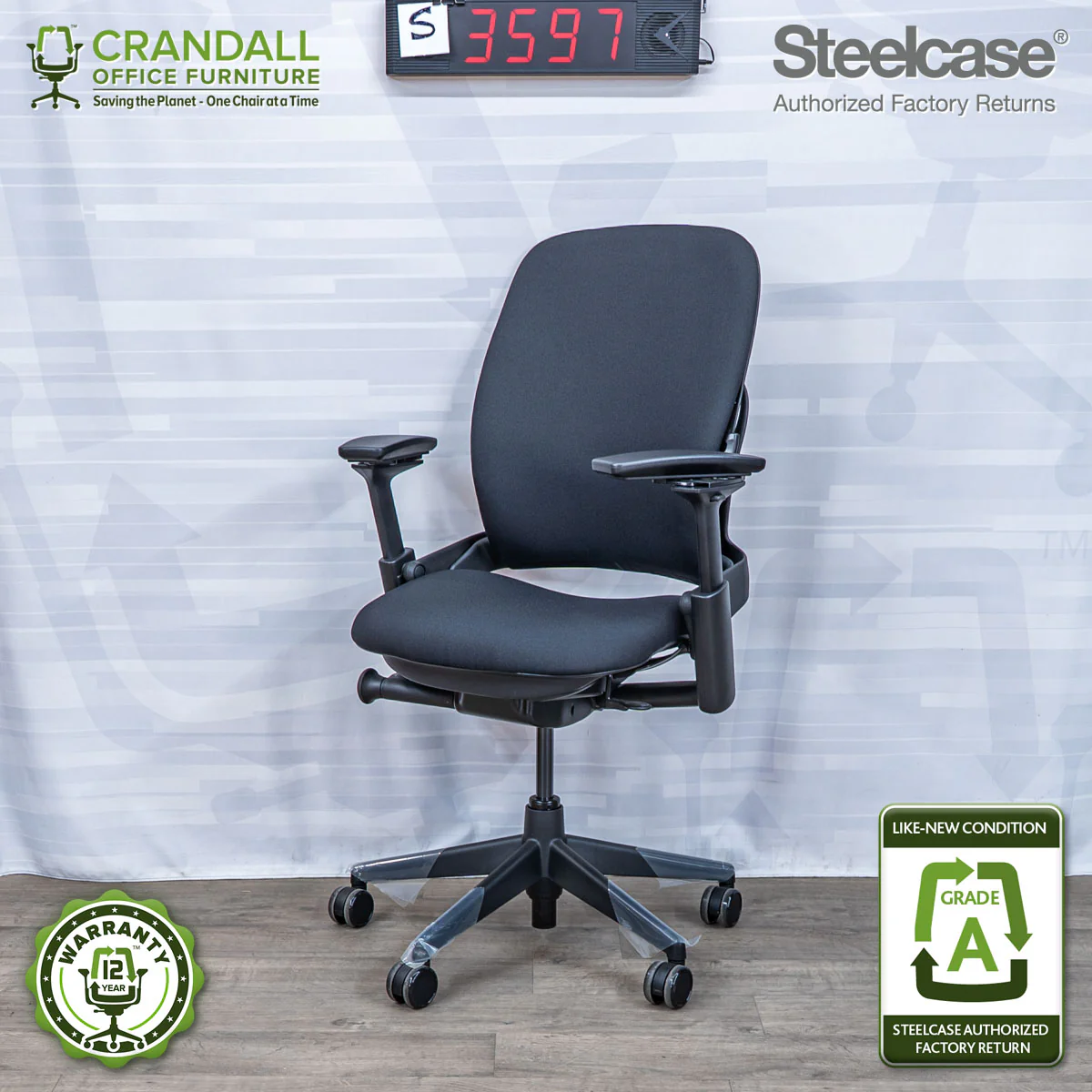 S-3597 - Steelcase V2 Leap - Grade A