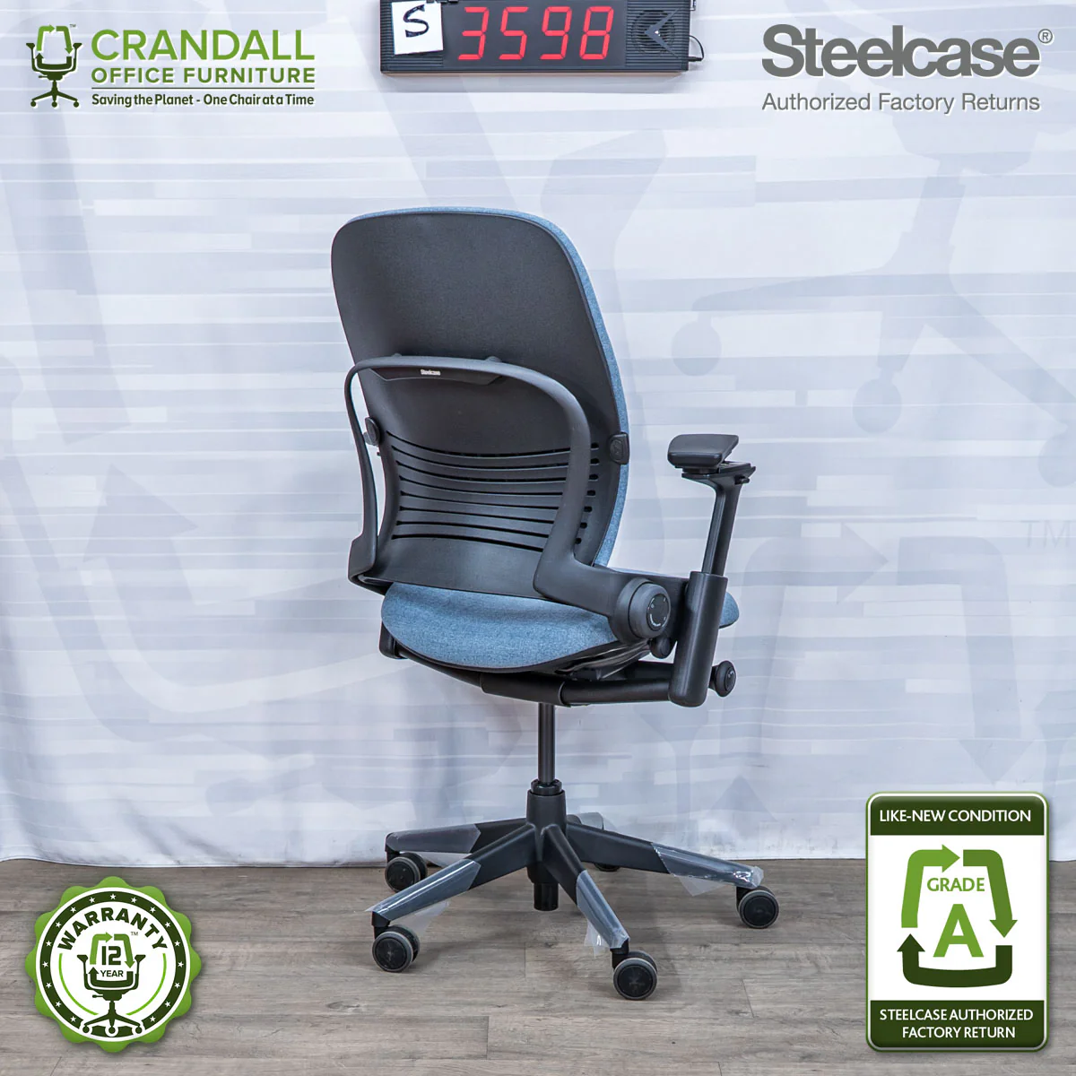 S-3598 - Steelcase V2 Leap - Grade A - Image 2