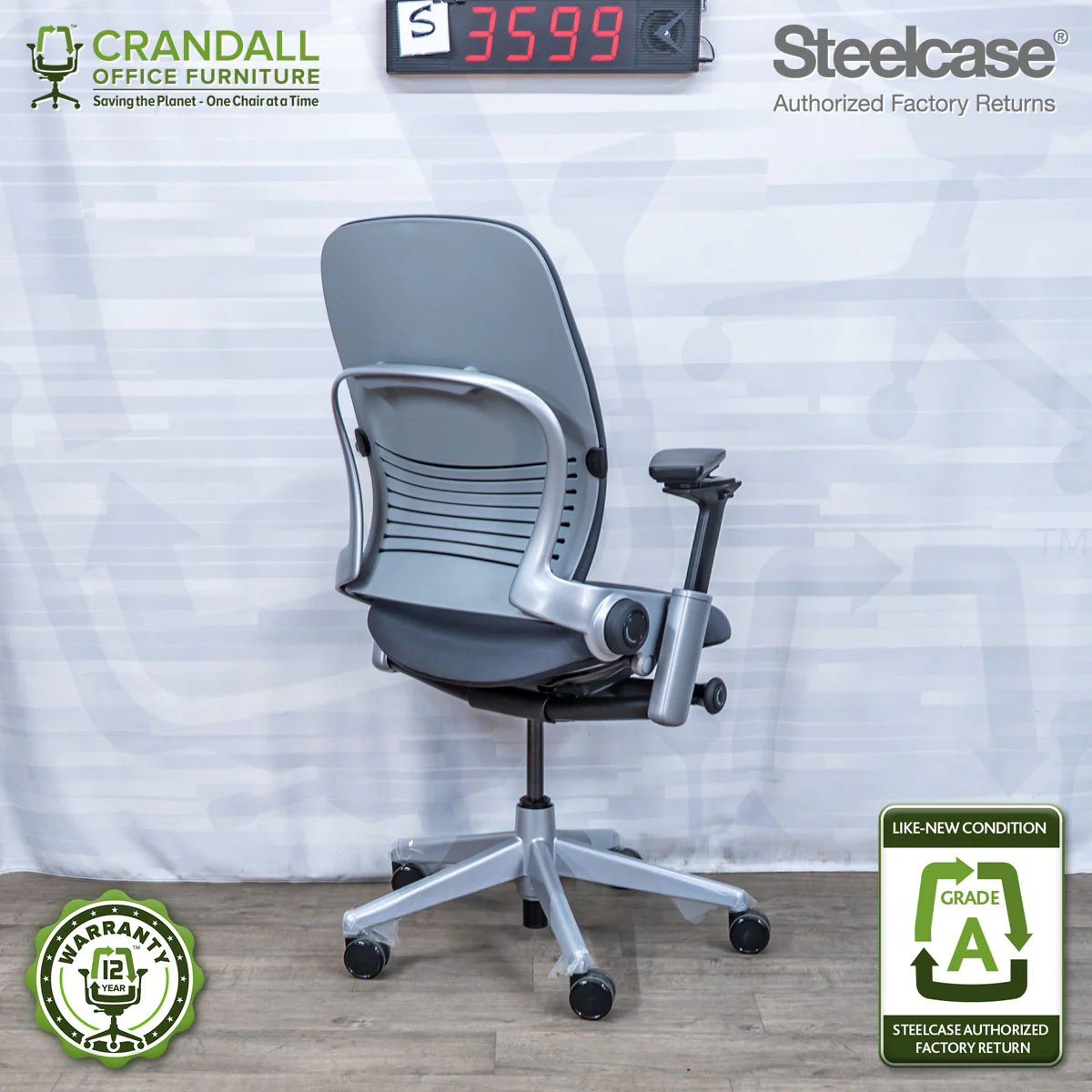 S-3599 - Steelcase V2 Leap - Grade A - Image 2