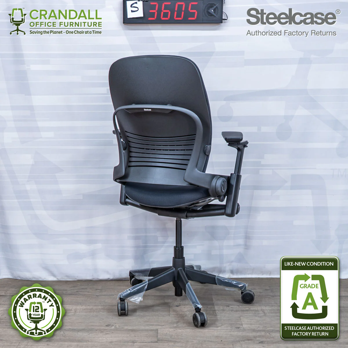 S-3605 - Steelcase V2 Leap - Grade A - Image 2