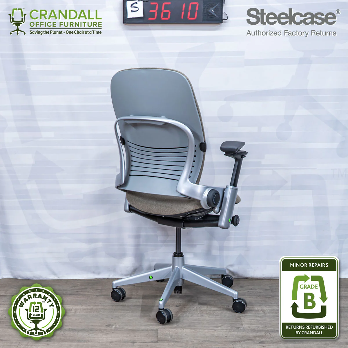 S-3610 - Steelcase V2 Leap - Grade B - Image 2