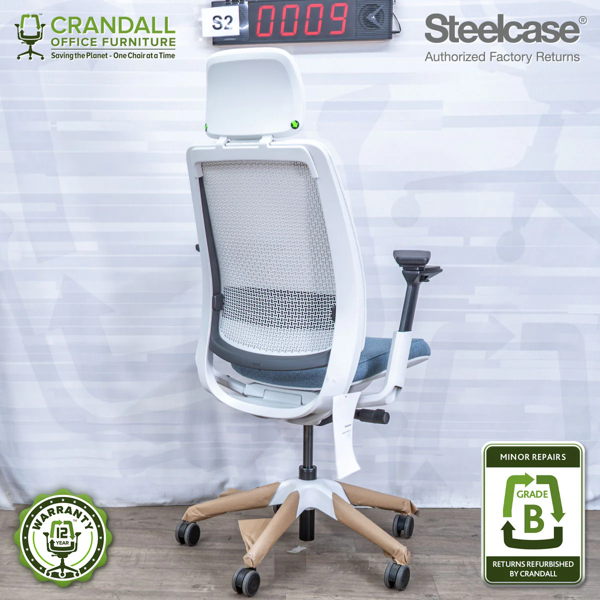 S2-0009 - Steelcase Series 2 with Headrest - Grade B - Image 2