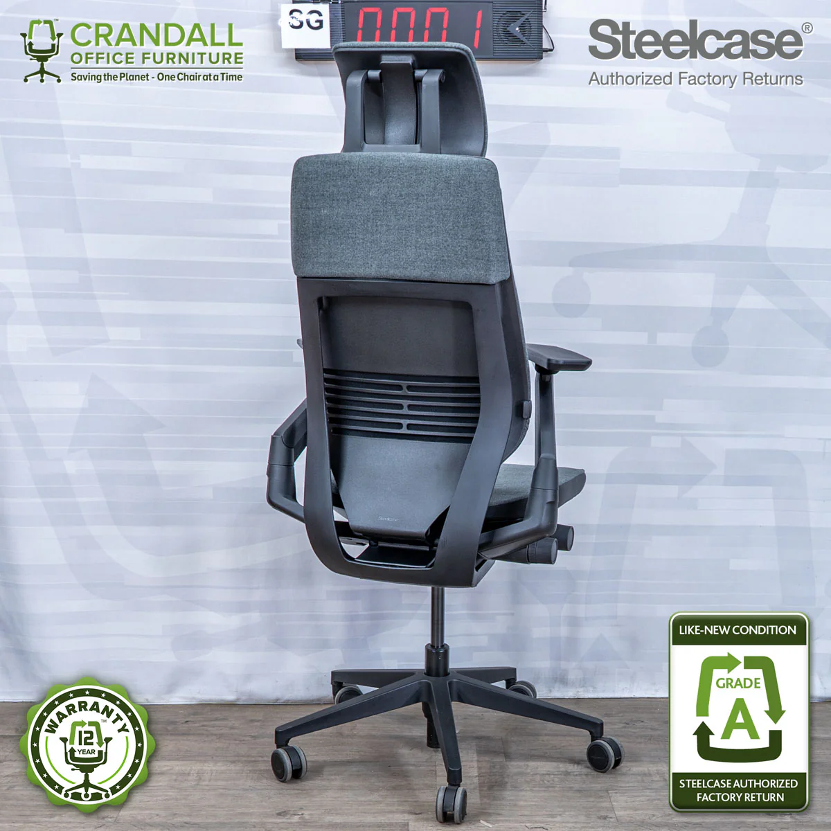 SG-0001 - Steelcase Gesture with Headrest - Grade A - Image 2