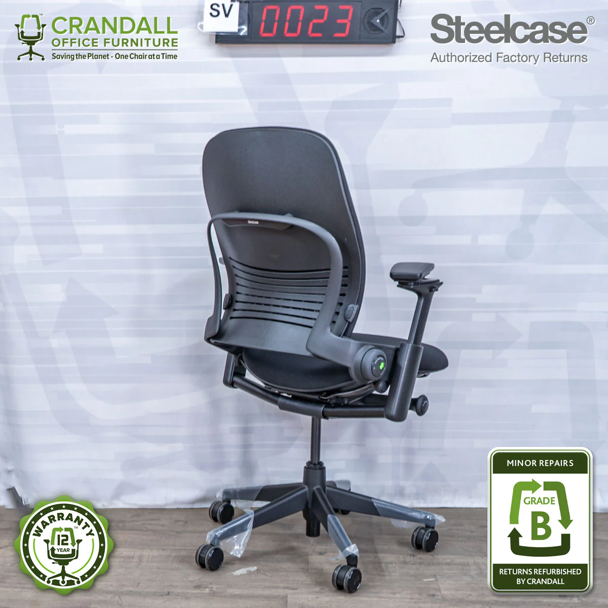 SL-0023 - Steelcase V2 Leap - Grade B - Image 2