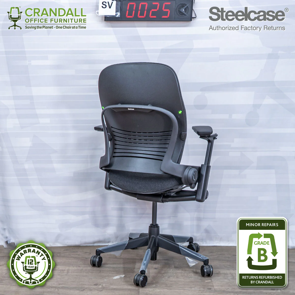 SL-0025 - Steelcase V2 Leap - Grade B - Image 2