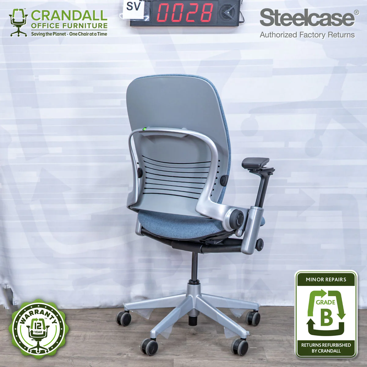 SL-0028 - Steelcase V2 Leap - Grade B - Image 2