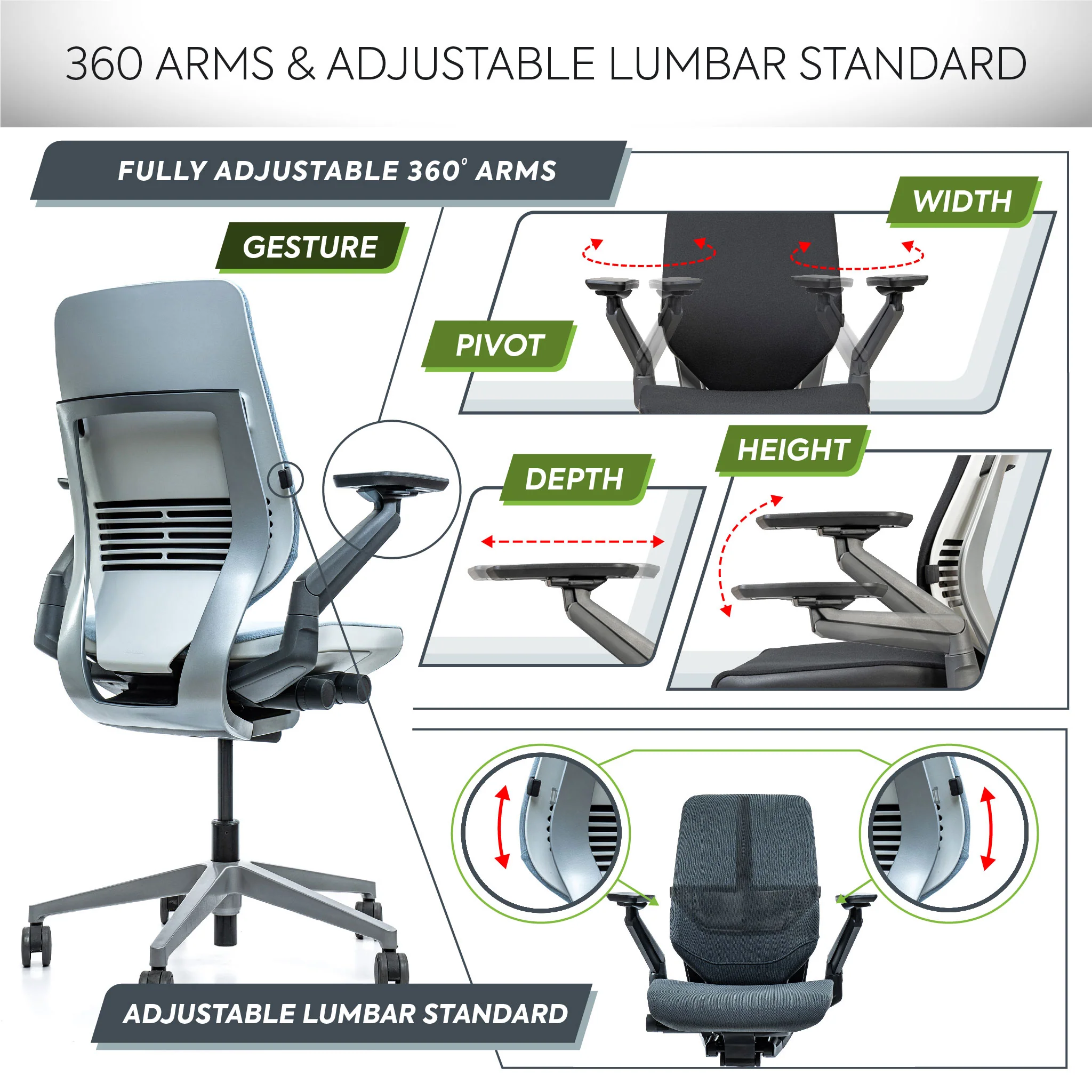 Steelcase Gesture Ergonomic Office Chair - Remanufactured by Crandall - Image 4